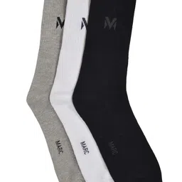 MARC Men Pack of 3 Multicoloured Solid Calf-Length Socks image 2