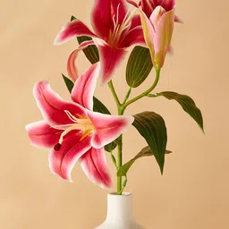 Home Centre Pink & Green Tiger Lily Artificial Flower-28