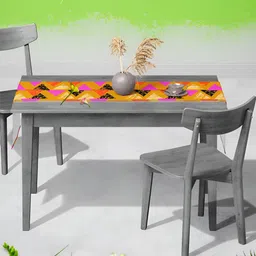 ArtzFolio Triangles Print Velvet Dining Centre Table Runner image 2