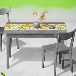 ArtzFolio Cream Colored & Yellow Quirky Printed Table Runner image 1