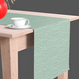 ArtzFolio Green & White Digital Printed Table Runner image 2