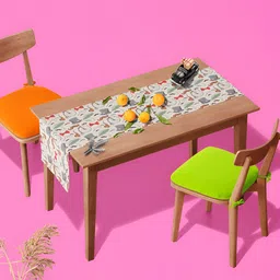 ArtzFolio Off White & Grey Digital Printed Table Runner image 3