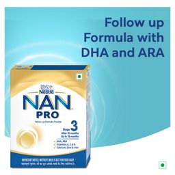 nestle NAN PRO Stage 3 Follow-up Formula Milk Powder for babies (After 12 months) with DHA-ARA 400 gm Bag-In-Box Pack image 3