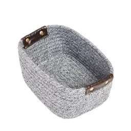 Pano Grey Solid Bamboo Basket-13