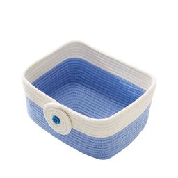 Pano Blue & White Colour-blocked Storage Basket-25