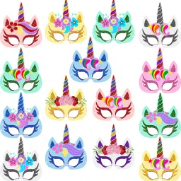 Unicorn Masks for Boys and Girls Dress Up Birthday Party Favors for Kids Party Party Mask-image-35