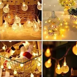 15 LEDs 4 m Yellow Color Changing, Flickering, Steady Ball Rice Lights-image-20