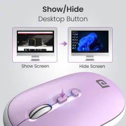 Portronics Toad II Bluetooth Wireless Mouse, Rechargeable, Desktop Show/Hide, Adjust DPI, Wireless Ambidextrous Optical Mousewith Bluetooth image 5
