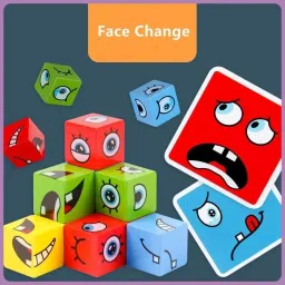 knk infotain Emoji Cube face Game for Kids Matching Block Puzzle16 Cube 64 Cards image 4