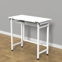 innofur Aplos Folding Desk/Folding Table/Study Table/Laptop Table (White) Engineered Wood Office Table image 2