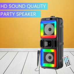 SACRO Pushpa(PORTABLE BLUETOOTH PARTY SPEAKER) 3D Sound With Karaoke Mic/RGB LightE360 40 W Bluetooth Party Speaker-picture-2