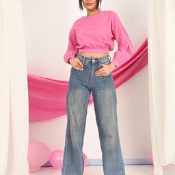 KIZI Puff Sleeve Chiffon Crop Top-image-19
