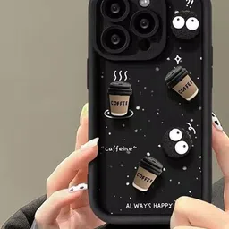 CASE CREATION Women Cartoon Characters 3D Ball Coffee Milk Lovers iPhone 16 Plus Back Case-31