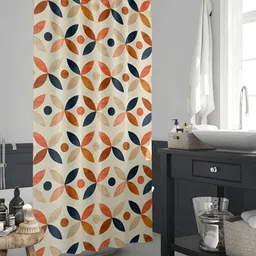 ArtzFolio Cream Colored & Brown Conversational Printed Waterproof Shower Curtain-image-68