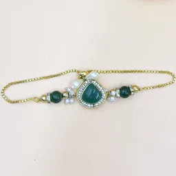 Sangria Krishan Bhaiya Bhabhi Artificial Stones Studded & Beaded Rakhi-image-37