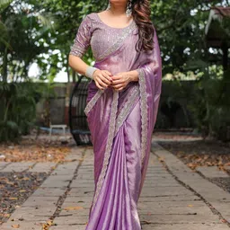 HERE&NOW Pure Chiffon Embroidery Work Saree-picture-30