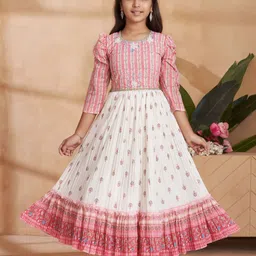 BAESD Girls Ethnic Motifs Printed Georgette Maxi Dress-picture-19