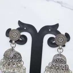 Jolly Faces Artificial Beaded Dome Shaped Jhumkas-image-66