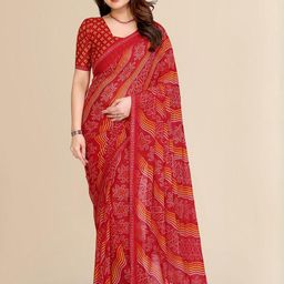Moda Rapido Bandhani Printed Beads and Stones Saree-image-13