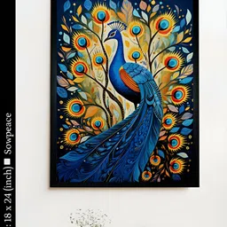 SOWPEACE Blue & Yellow 1 Piece Canvas Abstract Wall Photographs-image-81