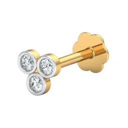 KUBERBOX 14K Gold Triple-Circular Nosepin With Diamond-0.28 g-image-46