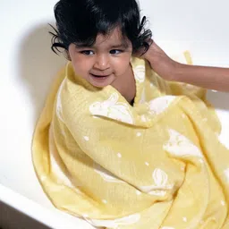 Doctor Towels Yellow & White 1 Printed Other 350 GSM Bath Towel-54