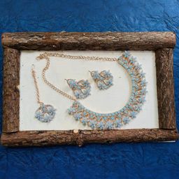 VATSALYA creation Women Turquoise Blue Jewellery Set-image-79