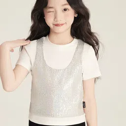 LULU & SKY Girls Sequined Embellished Cotton Top-image-20