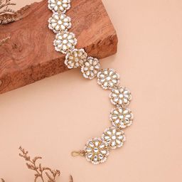 Brado Jewellery Gold-Plated Kundan Studded & Beaded Matha Patti-image-31