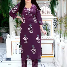 JULEE Girls Floral Printed Regular Kurta with Trousers-image-34