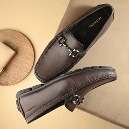 Valentino Men Textured Leather Horsebit Loafers-picture-27