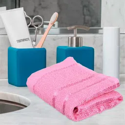Kuber Industries Set Of 2 Pink & Peach-Coloured Striped Cotton Face Towels image 5