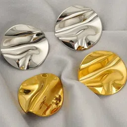 V FASHION JEWELLERY Set Of 2 Stainless Steel Circular Shaped Studs-image-36