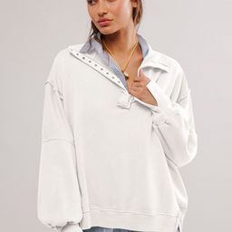 StyleCast Women Solid Shirt Collar Sweatshirt-image-64