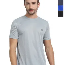 Mast & Harbour Grey & Charcoal Grey Pack Of 4 Abzorb T-shirts-image-66