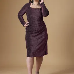 Curvy Lane Bodycon Midi Dress-image-94