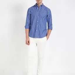Tommy Hilfiger Men Button-Down Collar Vertical Striped Cotton Casual Shirt-image-63