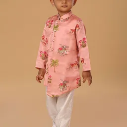 The Mini Trunk Boys Printed Regular Kurta with Trouser image 4
