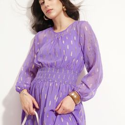 Vishudh Women Embellished Cuffed Sleeves Maxi Dress-picture-39