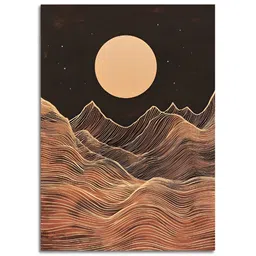 Craftnest creations Black & Beige Single Piece Canvas Abstract Wall Paintings-picture-37