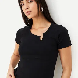 max Women Solid Cotton Top Regular-image-95