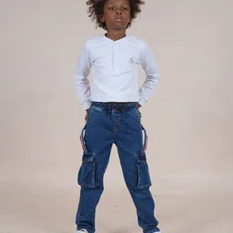 KiddoPanti Boys Pure Cotton T-shirt With Jeans-image-21