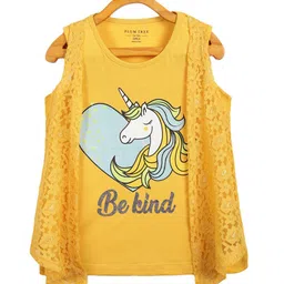 PLUM TREE Girls 2 Printed Pure Cotton T-shirt-image-53