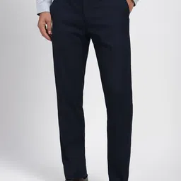 Peter England Men Slim Fit Mid-Rise Formal Trousers-picture-32