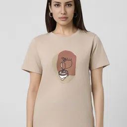 Van Heusen Woman Women Typography Printed Applique T-shirt-image-74