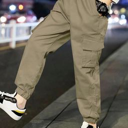 TIOR Boys Solid Classic Cargo Trousers-image-31