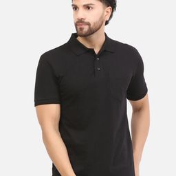 ALARM Men Solid Polo Collar Cotton T-shirt-image-11