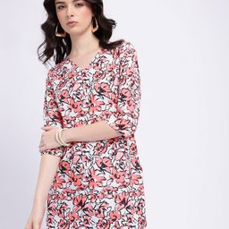 Anouk Rustic Indie Floral Printed V-Neck Kurti-picture-23