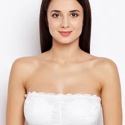 JMT Wear Floral Lace Half Coverage Non-Wired Lightly Padded Bandeau Bra-picture-5