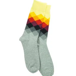 The Tie Hub Men Patterned Combed Cotton Calf-Length Socks-16